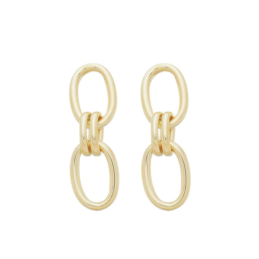 Brinco Clarice Elos Folheado a Ouro 18k