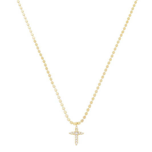 Colar Mini Cruz Zircônias Folheado a Ouro 18k