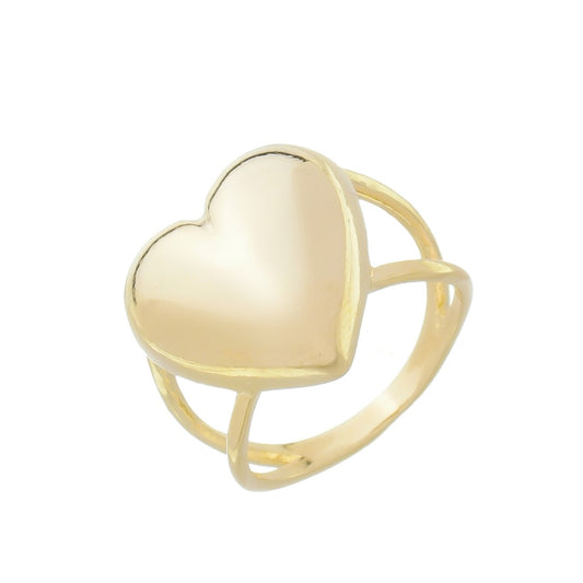 Anel Adele Coração Folheado a Ouro 18k