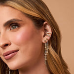 Piercing de Encaixe Duplo Juliana Pérolas Zircônias Folheado a Ouro 18k