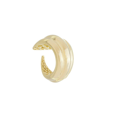Anel Carol Texturizado Folheado a Ouro 18k