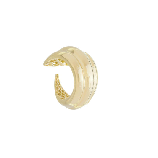 Anel Carol Texturizado Folheado a Ouro 18k