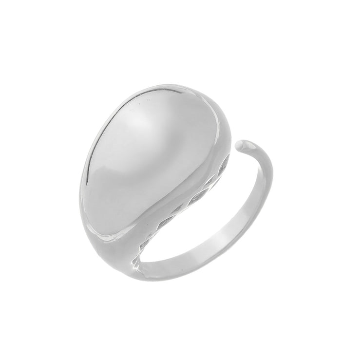 Anel Agnes Gota Folheado em Ródio Branco