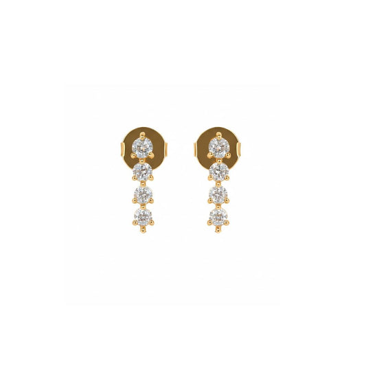 Brinco Ear Cuff Sofia Ponto de Luz Zircônias Folheado a Ouro 18k