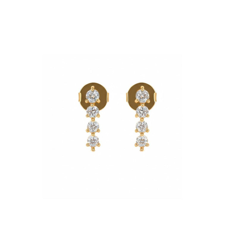 Brinco Ear Cuff Sofia Ponto de Luz Zircônias Folheado a Ouro 18k