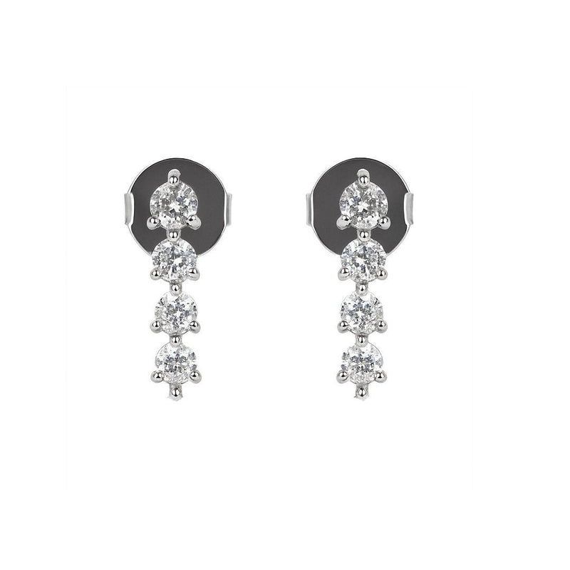 Brinco Ear Cuff Sofia Ponto de Luz Zircônias Folheado em Ródio Branco