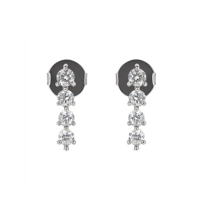 Brinco Ear Cuff Sofia Ponto de Luz Zircônias Folheado em Ródio Branco