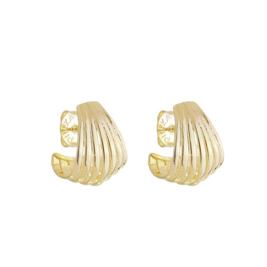 Brinco Argola Gota Luana Texturizado Folheado a Ouro 18k