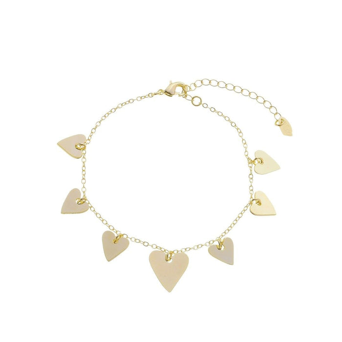 Pulseira Corações Piuka Vintage Folheado a Ouro 18k
