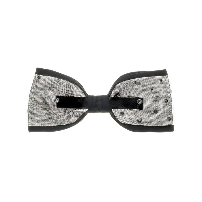 Laço de Cabelo Maria Tela Estruturada Preto Cristais