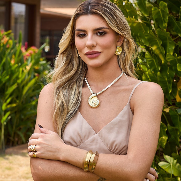 Bracelete Aline Texturizado Dourado