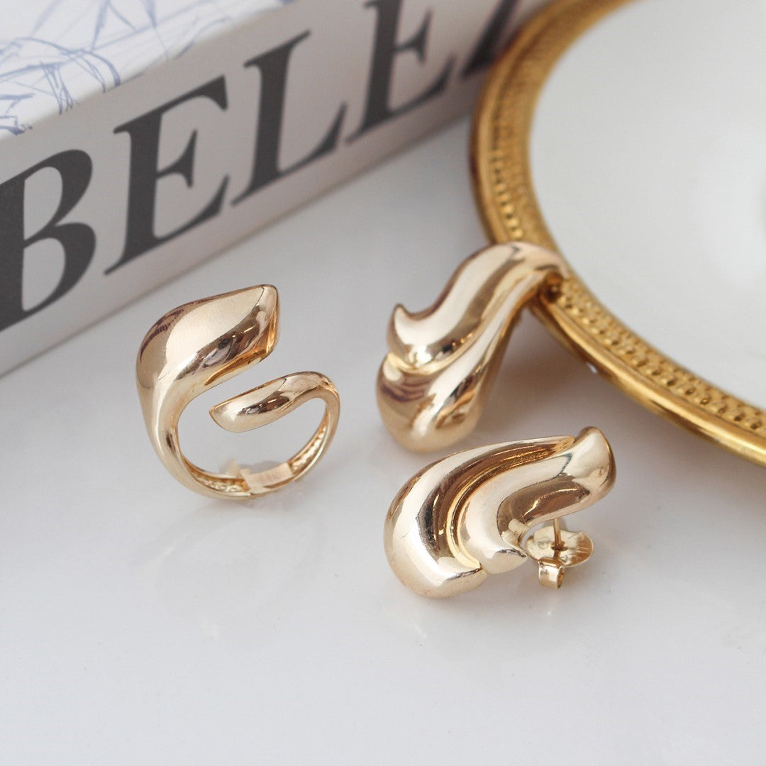 Anel Orgânico Giorgia Folheado a Ouro 18k