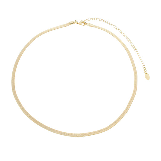 Choker Analu Malha Metal Folheado a Ouro 18k