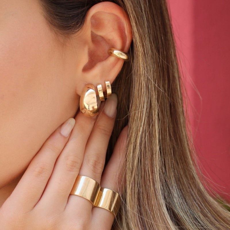 Brinco Argola P Sabrina Folheada a Ouro 18k