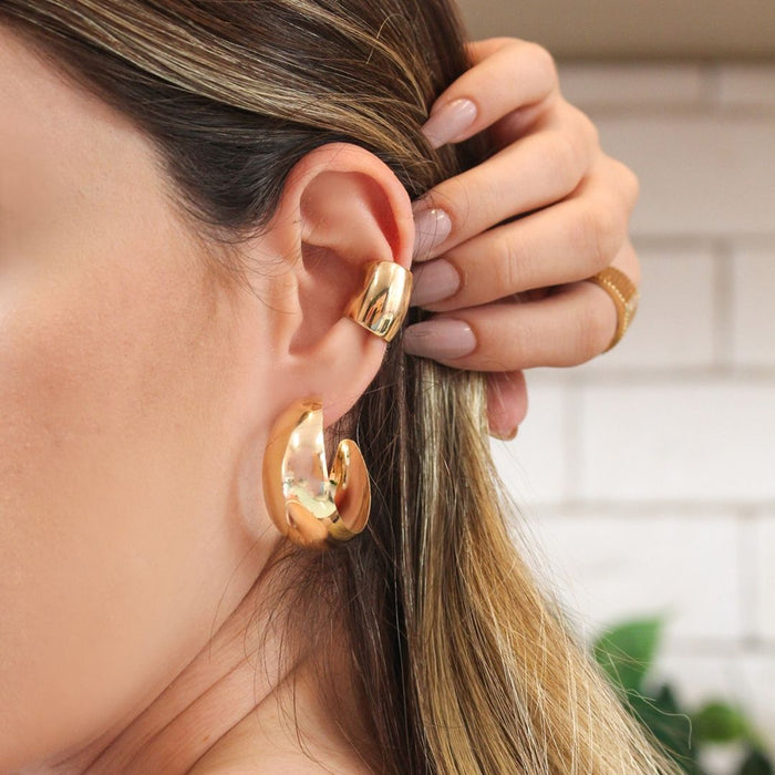 Brinco Argola M Sabrina Folheada a Ouro 18k