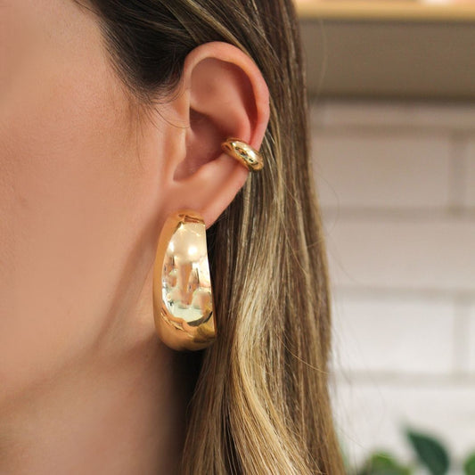 Brinco Argola G Sabrina Folheada a Ouro 18k