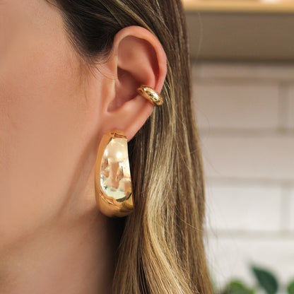 Brinco Argola G Sabrina Folheada a Ouro 18k