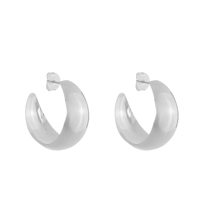 Brinco Argola M Sabrina Folheada em Ródio Branco