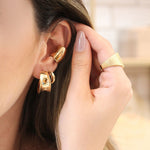 Brinco Argola Vintage G Hellen Folheada a Ouro 18k