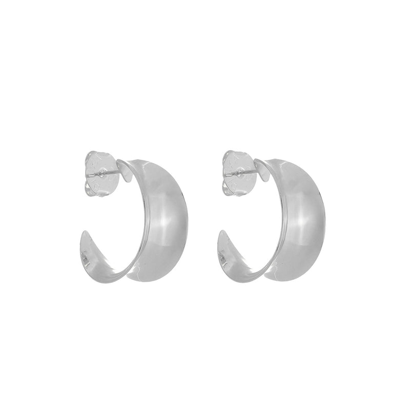 Brinco Argola Vintage G Hellen Folheada em Ródio Branco