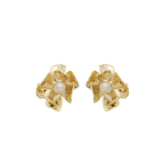 Brinco Liane Flor Pérola Dourado