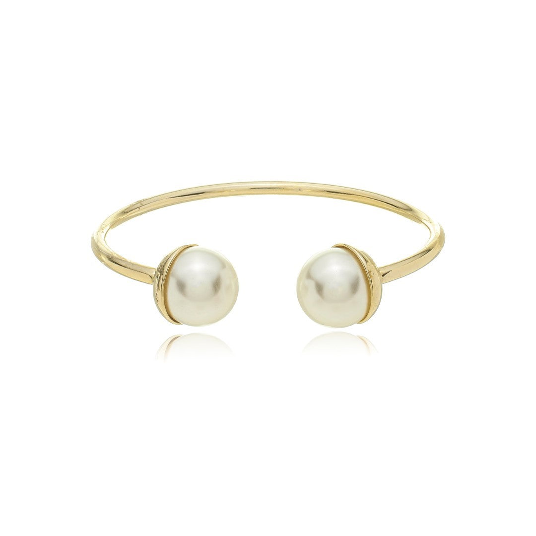 Bracelete Semi Aberto Amélia Pérola Dourado