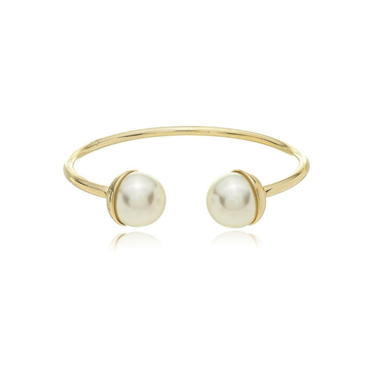 Bracelete Semi Aberto Amélia Pérola Dourado