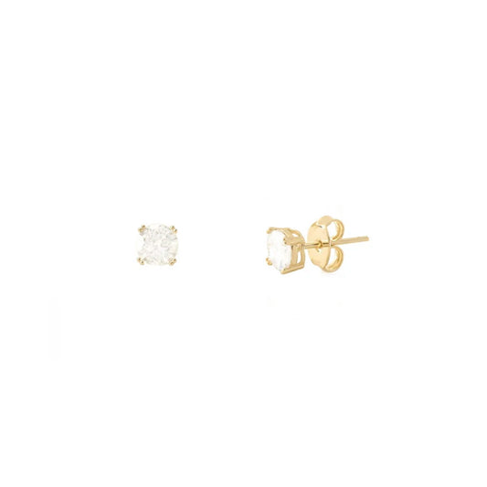 Brinco Solitário Ponto de Luz Catherine P Zircônia Folheado a Ouro 18k