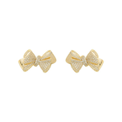 Brinco Laço Jessica Zircônias Folheado a Ouro 18k