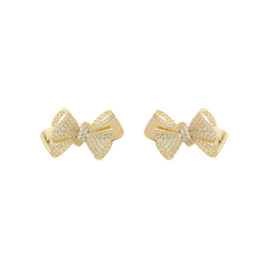 Brinco Laço Jessica Zircônias Folheado a Ouro 18k