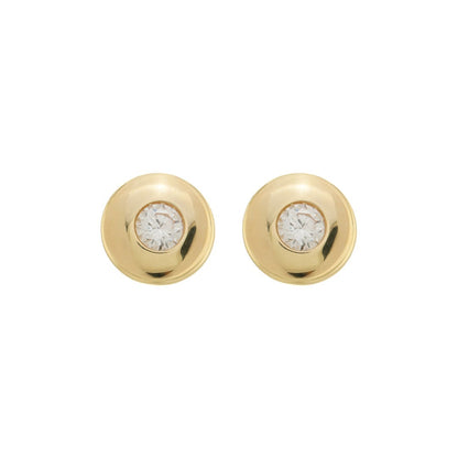 Brinco Botão Chiara Zircônia Folheado a Ouro 18k