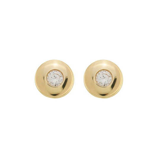 Brinco Botão Chiara Zircônia Folheado a Ouro 18k