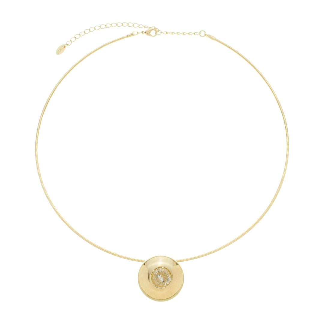 Choker Chiara Botão Zircônia Folheado a Ouro 18k