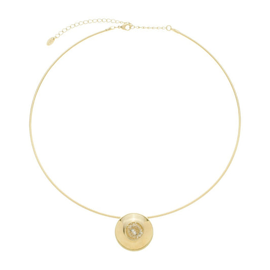Choker Chiara Botão Zircônia Folheado a Ouro 18k
