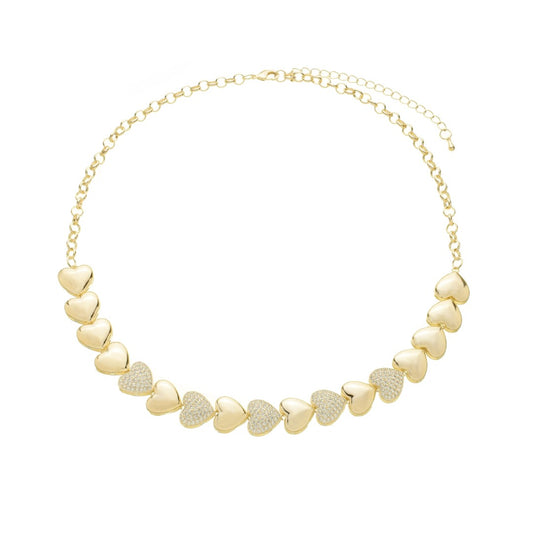Colar de Coração Juline Zircônias Folheado a Ouro 18k