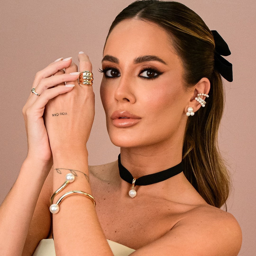 Anel Bold Nara Folheado a Ouro 18k