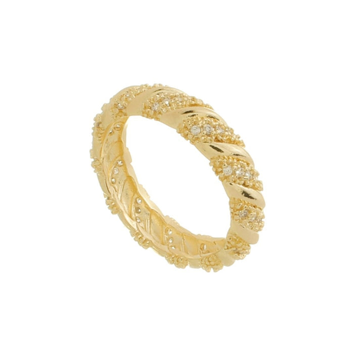 Anel Mia Zircônias Folheado a Ouro 18k