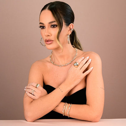 Anel Bold Thais Folheado a Ouro 18k