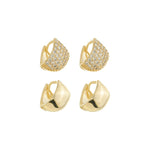 Kit 2 Brincos Argolinhas Emma Zircônias Folheado a Ouro 18k