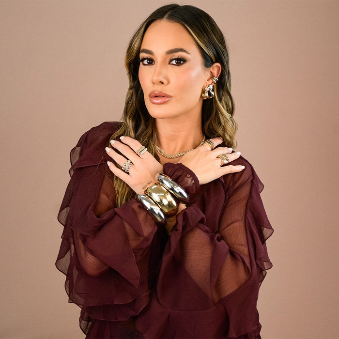 Anel Duplo Natasha Folheado a Ouro 18k