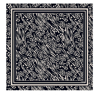 Lenço de Seda Thais Preto e Branco