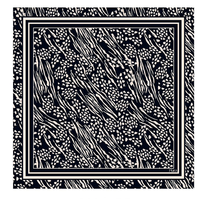 Lenço de Seda Thais Preto e Branco