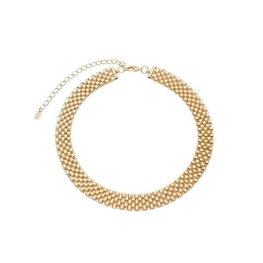 Choker Aurora Malha Relógio Folheada Ouro 18k