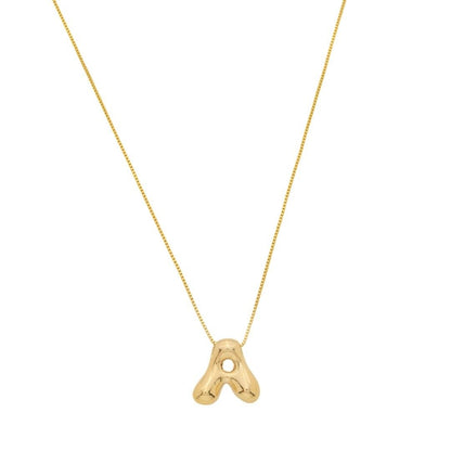 Colar com Letra Inicial Bold Folheado a Ouro 18k
