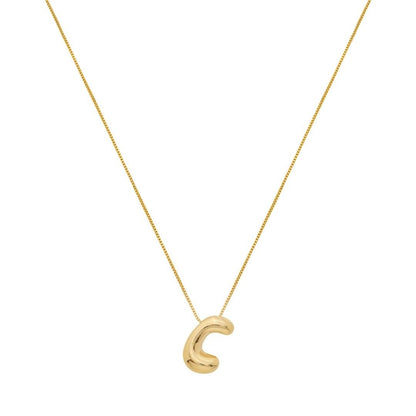Colar com Letra Inicial Bold Folheado a Ouro 18k