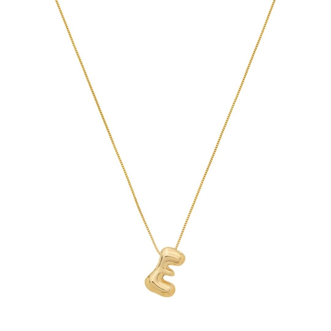 Colar com Letra Inicial Bold Folheado a Ouro 18k