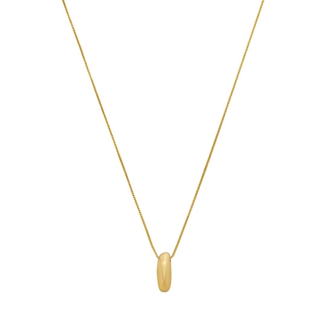 Colar com Letra Inicial Bold Folheado a Ouro 18k