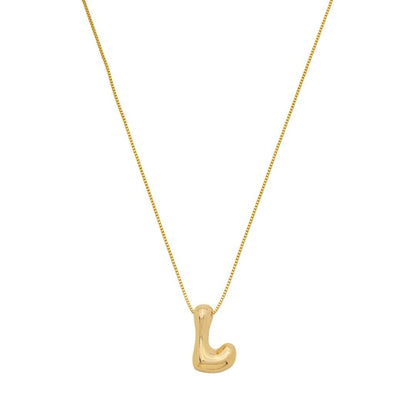 Colar com Letra Inicial Bold Folheado a Ouro 18k