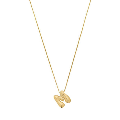 Colar com Letra Inicial Bold Folheado a Ouro 18k
