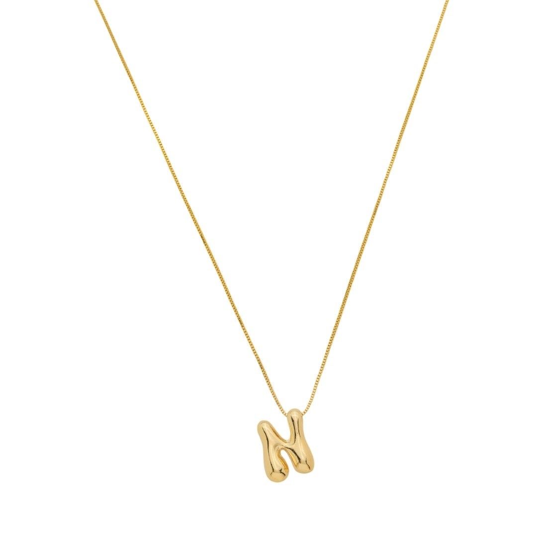 Colar com Letra Inicial Bold Folheado a Ouro 18k